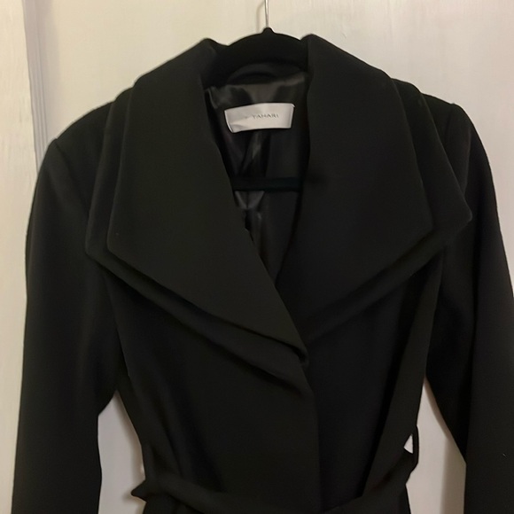 T Tahari Jackets & Blazers - Long Black Wool T Tahari Coat with Oversized Double Lapel (Women’s Size Small)
